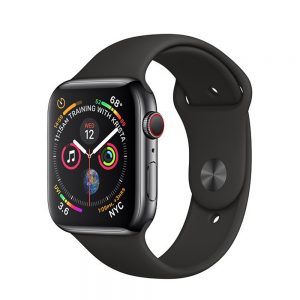Watch Series 4 Steel Cellular (44mm), Space Black, Anthracite/Black Nike Sport Band