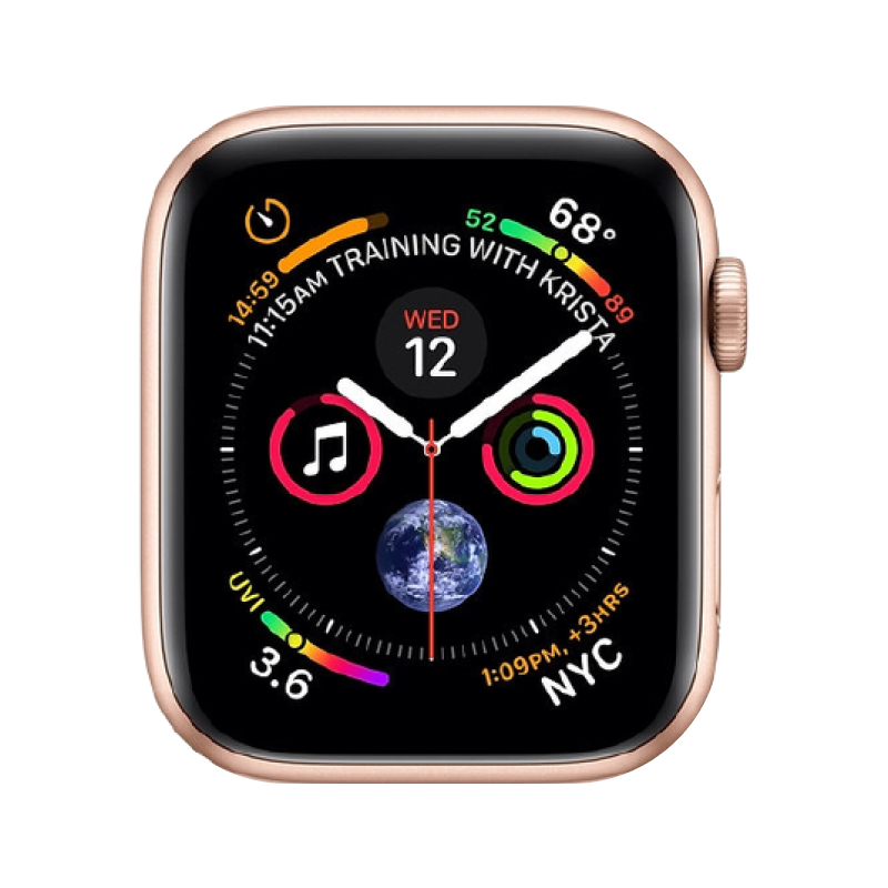 Begagnad Apple Watch Series 4 Steel Cellular (44mm) Gold White Sport Band