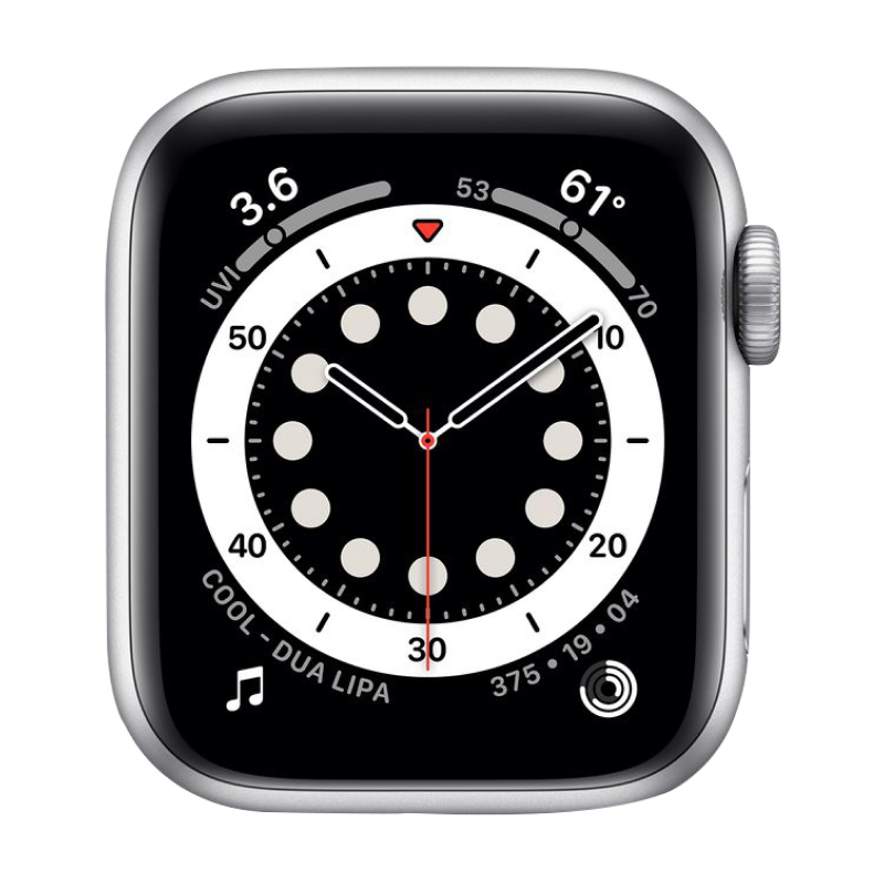 Begagnad Apple Watch Series 6 Aluminum (44mm) Silver White Sport Band