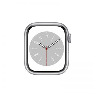 Watch Series 8 Aluminum (45mm), Silver, White Sport Band