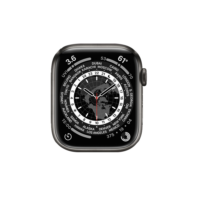 Begagnad Apple Watch Series 7 Titanium Cellular (45mm) Space Black Space Black Milanese Loop