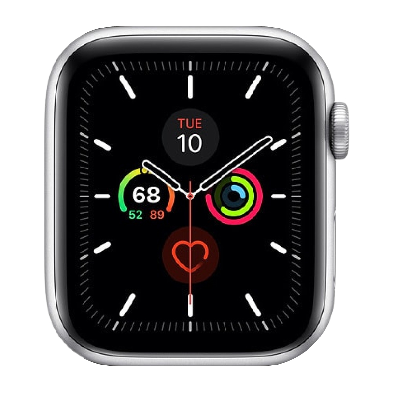 Begagnad Apple Watch Series 5 Aluminum Cellular (44mm) Silver White Sport Band