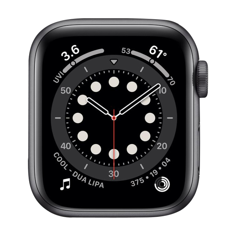 Begagnad Apple Watch Series 6 Aluminum (44mm) Space Gray Black Sport Band