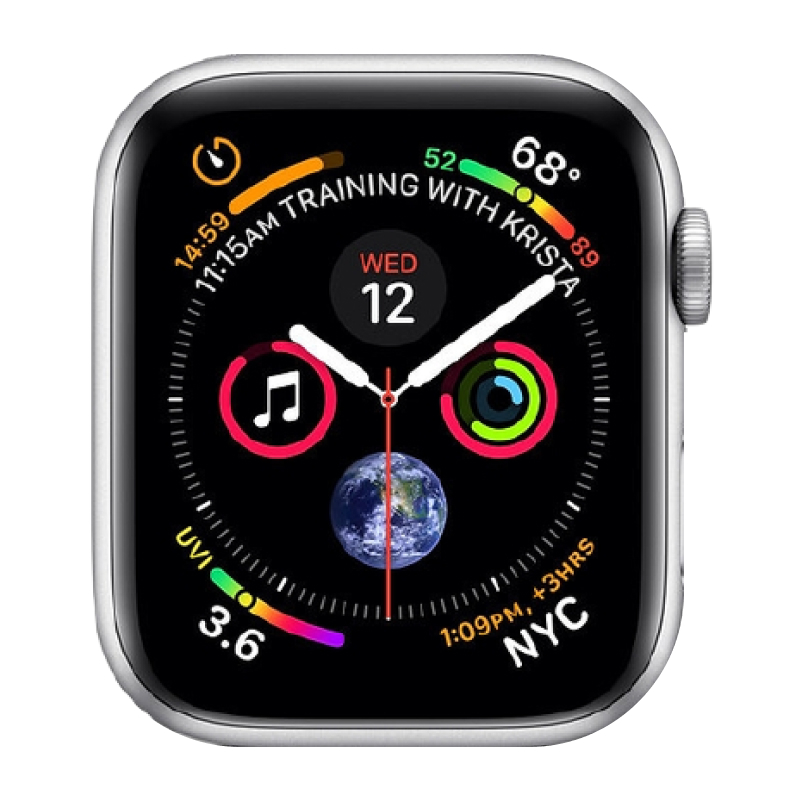 Begagnad Apple Watch Series 4 Aluminum Cellular (40mm) Silver White Sport Band