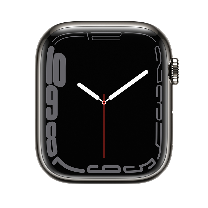 Begagnad Apple Watch Series 7 Steel Cellular (45mm) Space Black Black Sport Band
