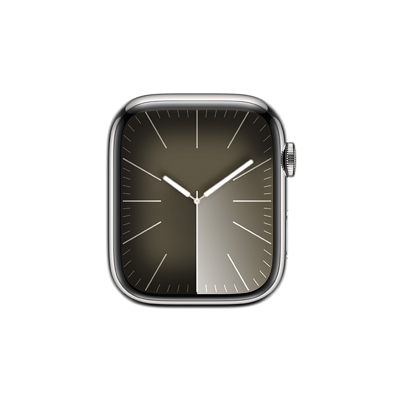 Begagnad Apple Watch Series 9 Steel Cellular (45mm) Silver Black Sport Band