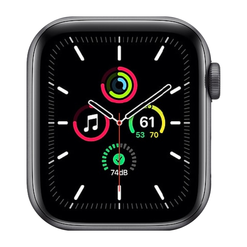 Begagnad Apple Watch SE Cellular (40mm) Space Gray White Sport Band