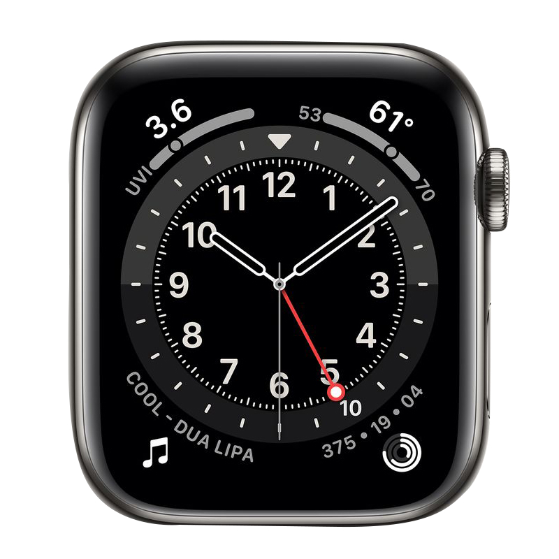 Begagnad Apple Watch Series 6 Steel Cellular (44mm) Graphite Anthracite/Black Nike Sport Band