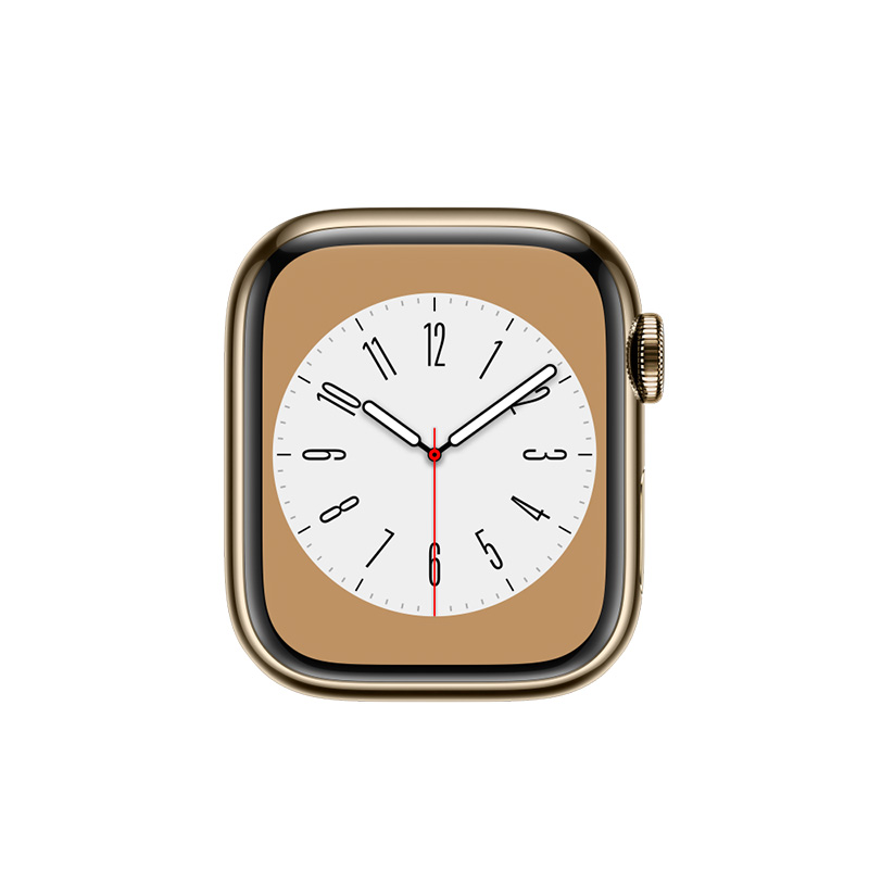Begagnad Apple Watch Series 8 Steel Cellular (45mm) Gold White Sport Band