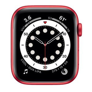 Watch Series 6 Aluminum (44mm), Red, Black Sport Band